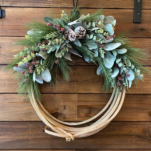 Sliding Stop **MULTIPLE DESIGNS** Winter Rope Wreath, Christmas Rope Wreath, Western Rope Wreath, Western Winter Decor