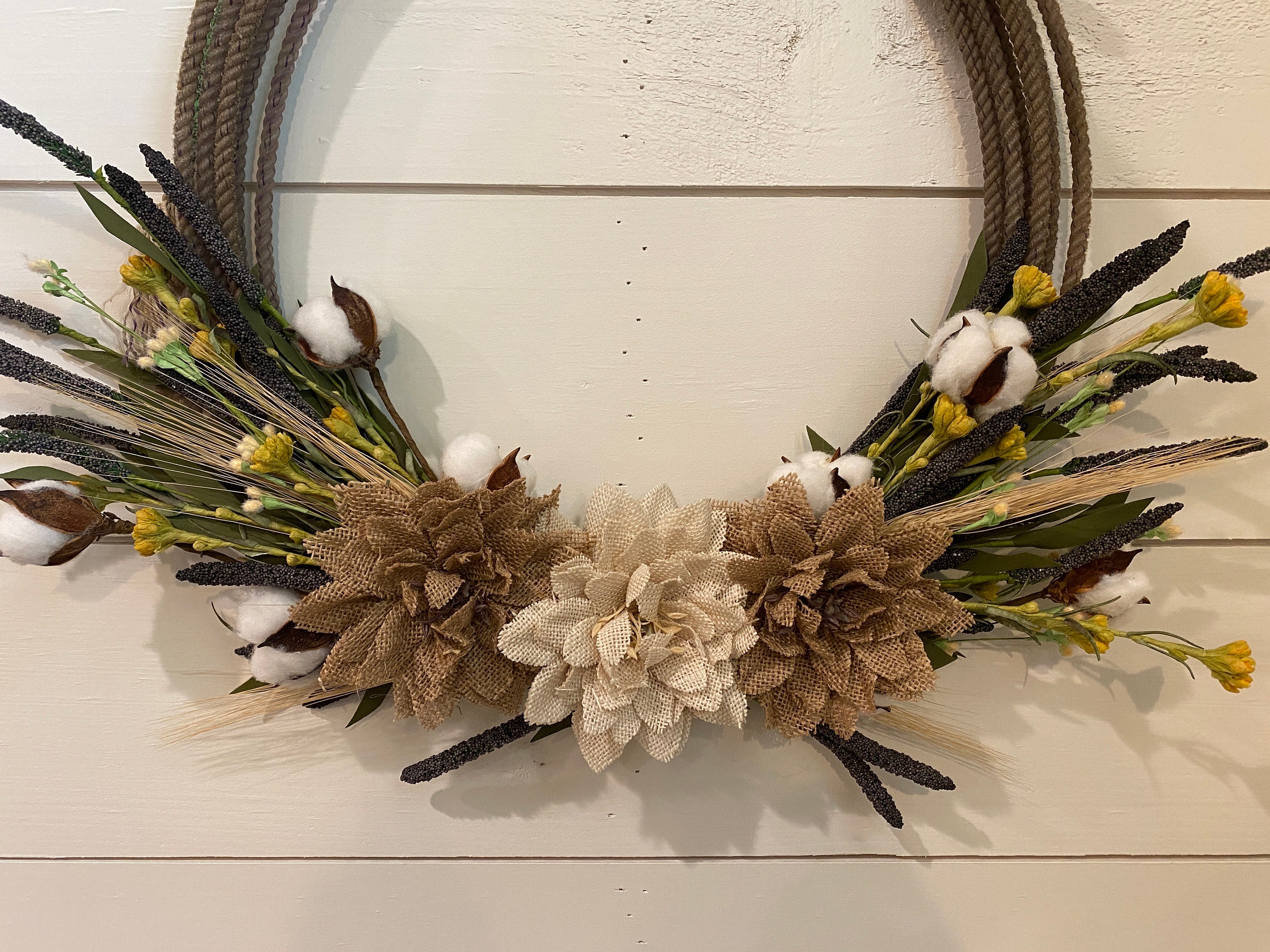 Gone Roping Rope Wreath, Floral Rope Wreath , Western Rope Wreath ...