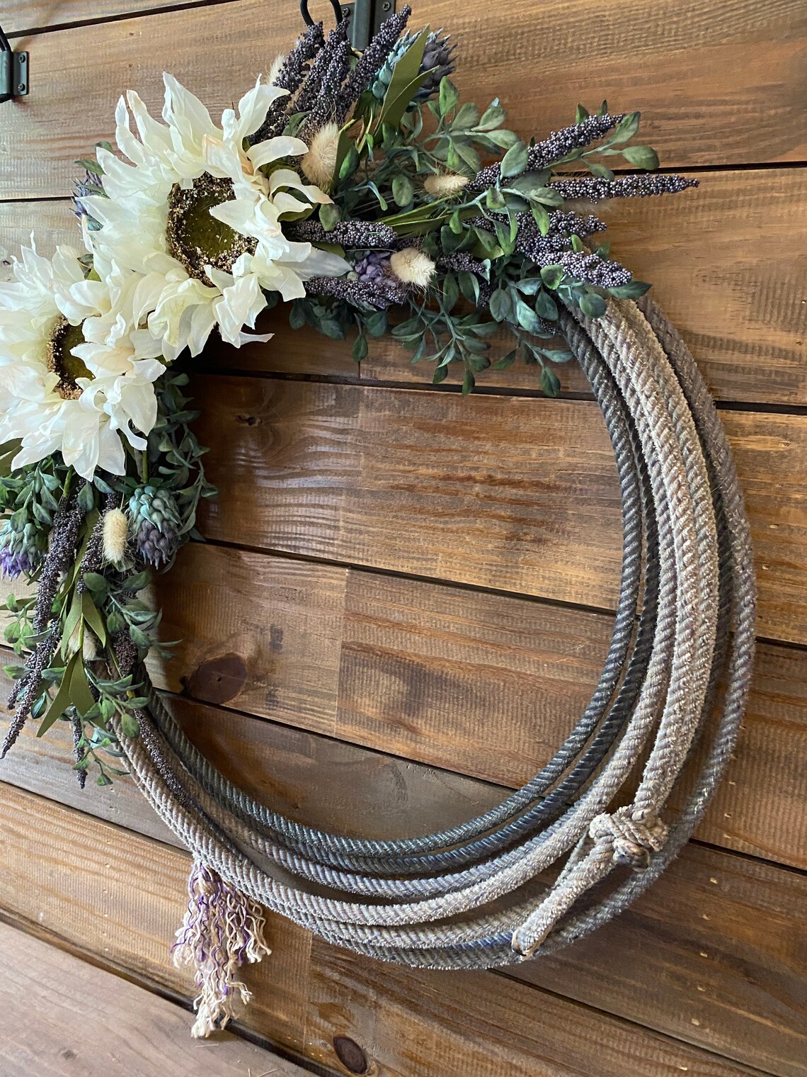 No Time Rope Wreath, Floral Rope Wreath , Western Rope Wreath, Wreath ...