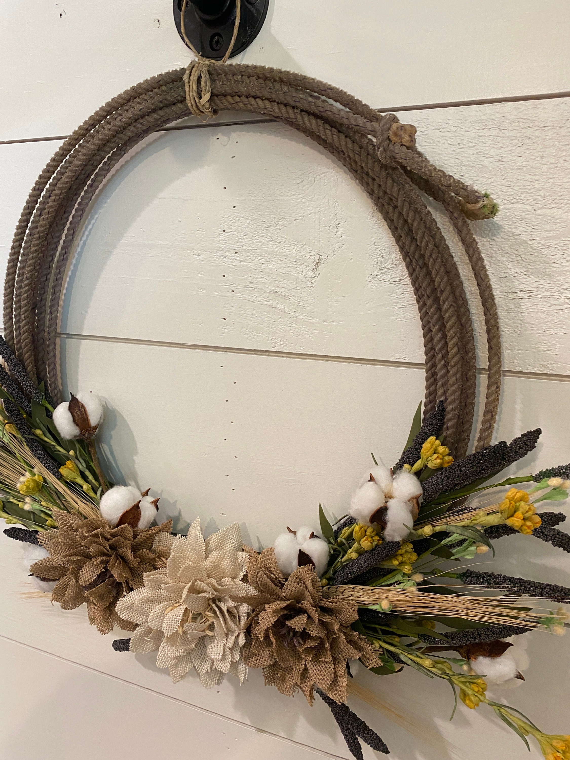 Gone Roping Rope Wreath, Floral Rope Wreath , Western Rope Wreath ...