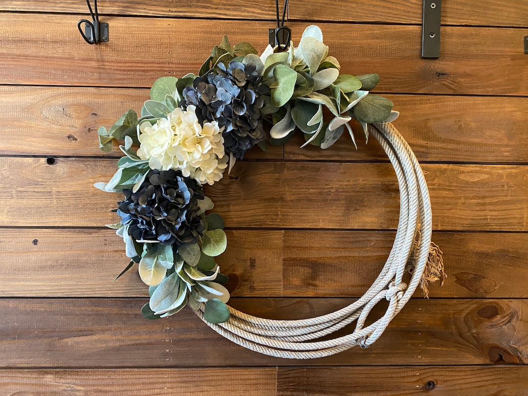 No Reins Rope Wreath, Floral Rope Wreath , Western Rope Wreath, Wreath ...