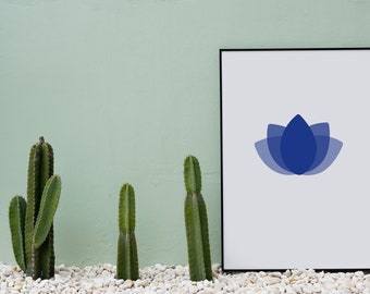 Blauwe Lotus Wall Art, Lotus, Digitale Lotus Art, Lotus Print, Blauwe Lotus Print, Digitale Lotus Print, Lotus Print Download, Blauwe Lotus Download