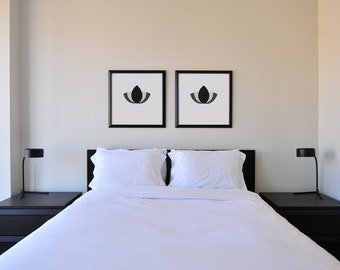 Black Lives Matter Lotus Print, Black Lives Matter, BLM, Lotus Print, Zwarte Lotus, Witte Lotus, Black Lives Matter Art, Abstract Lotus