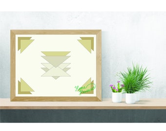 BUNDEL: Driehoek Print, Digitaal, Vorm kunst, Abstracte kunst, Driehoek Kunst, Neutraal, Groen, Blauw, Rood, Geometrische Kunst, Vormen, Geometrische Prints