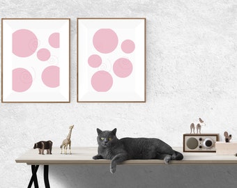 Digitale Blush Roze Abstract Prints, Wervelingen, Cirkel, Abstracte Print, Abstracte Kunst, Digitale Download, Digitale Abstracte Kunst