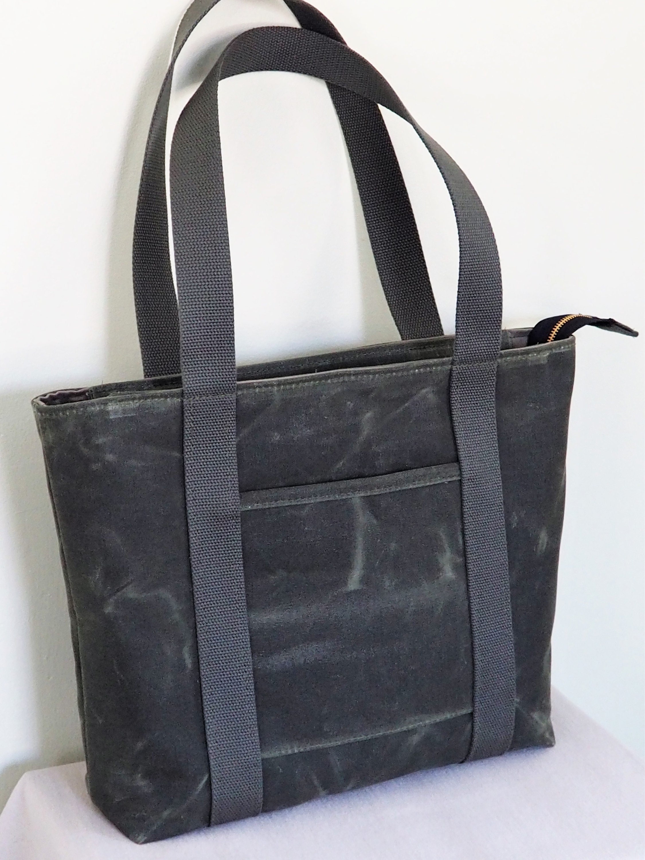 Waxed Canvas Zip Top Tote / Canvas Tote / Made to Order Etsy