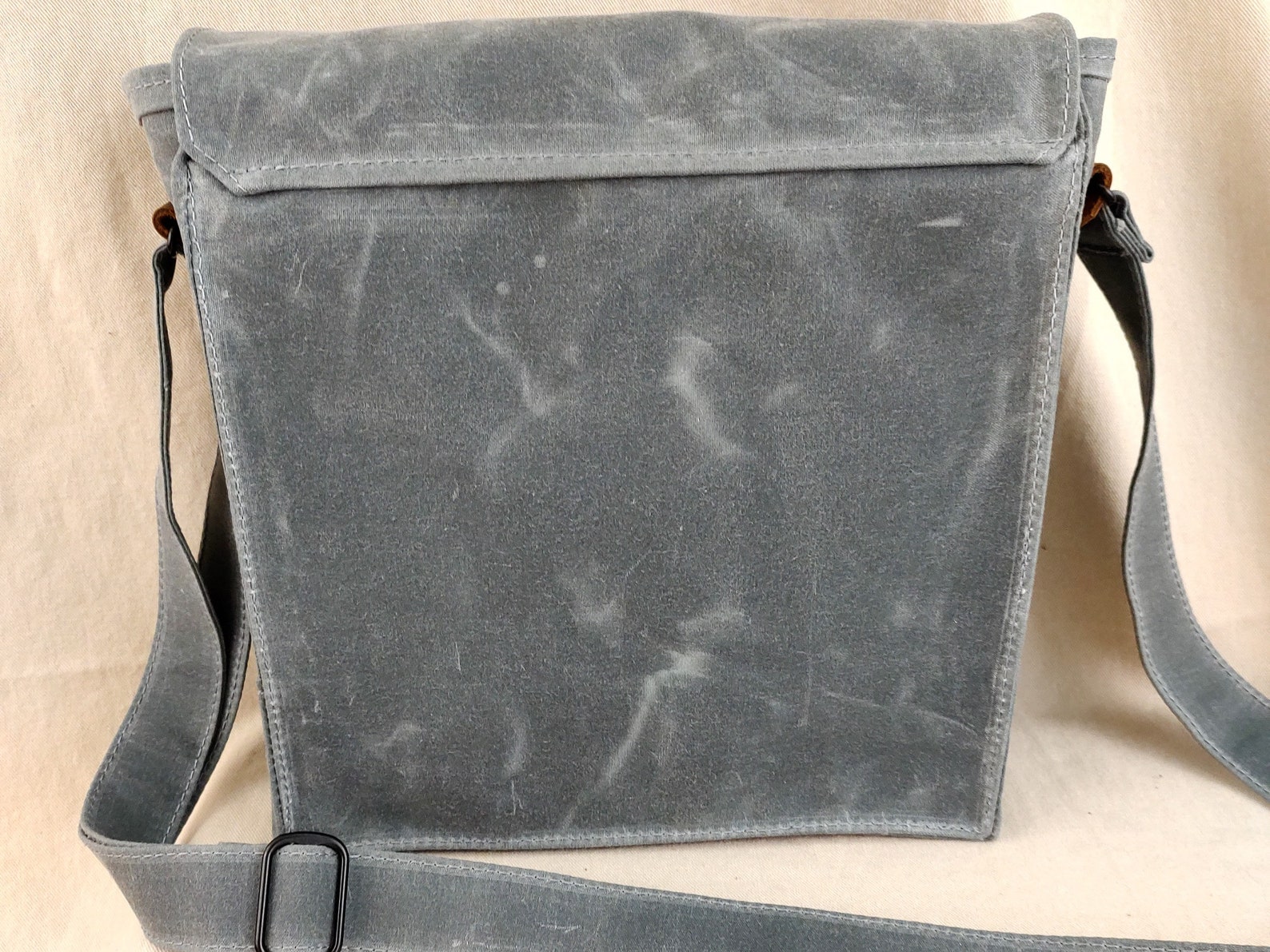 Handmade Waxed Canvas Man Bag / Men's Vertical Messenger - Etsy