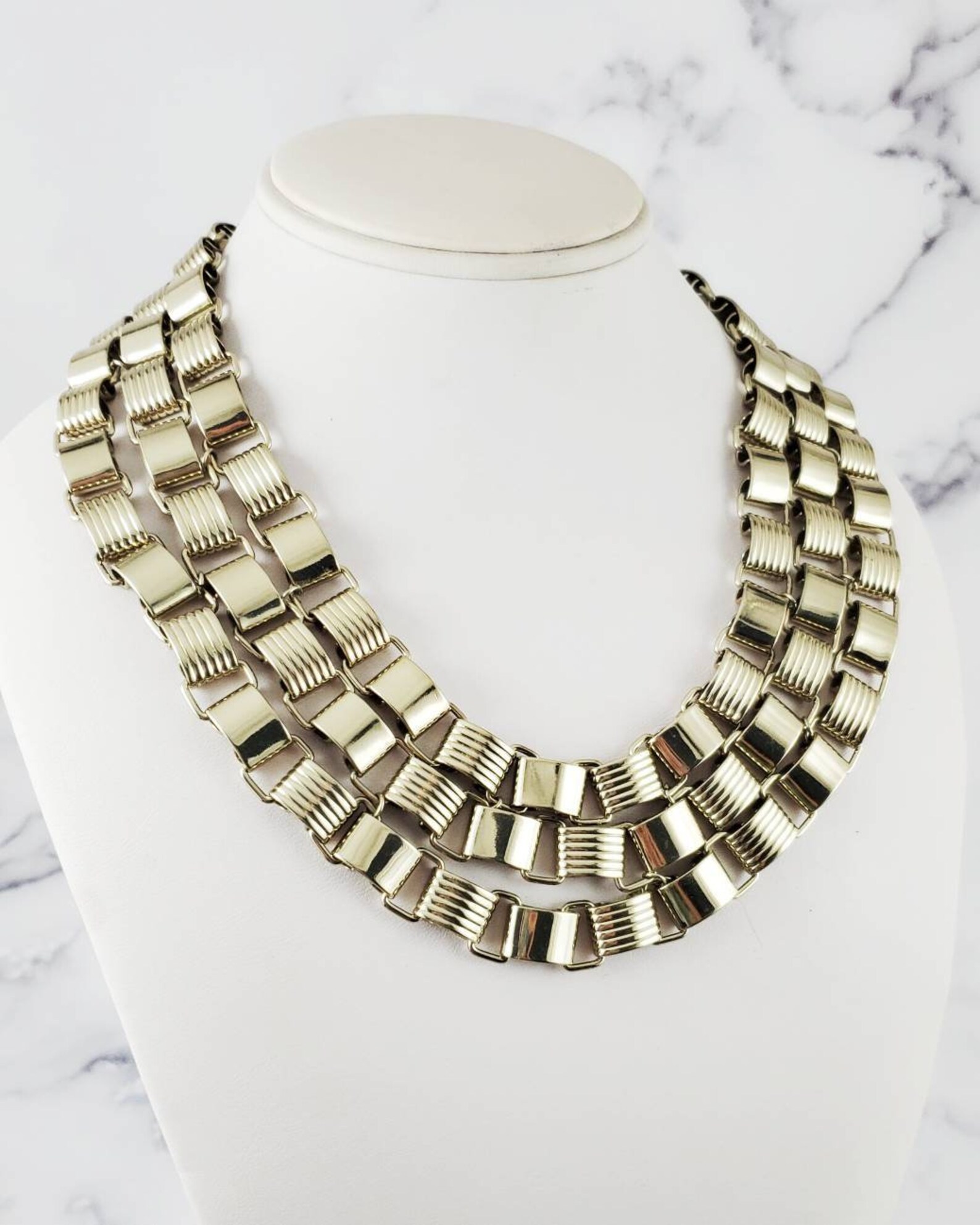 Gold Chain Collar Necklace | Etsy