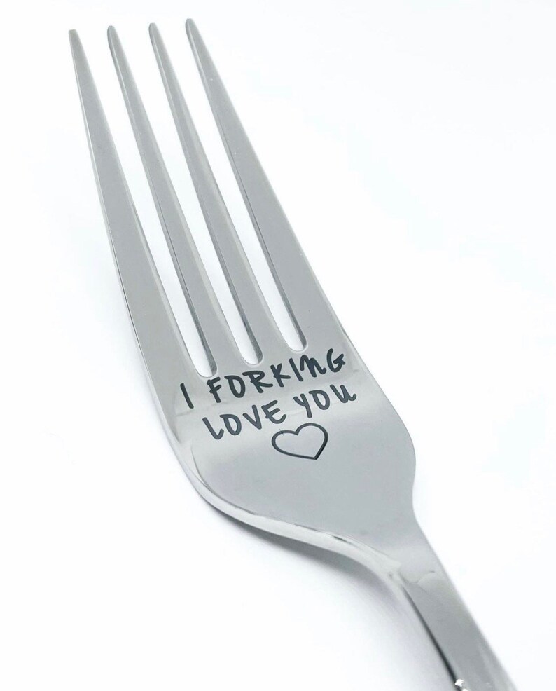 Forchette da tavola con scritta I Forking Love You, in acciaio inox, idea regalo per coppie, marito, moglie, matrimonio, anniversario, San Valentino