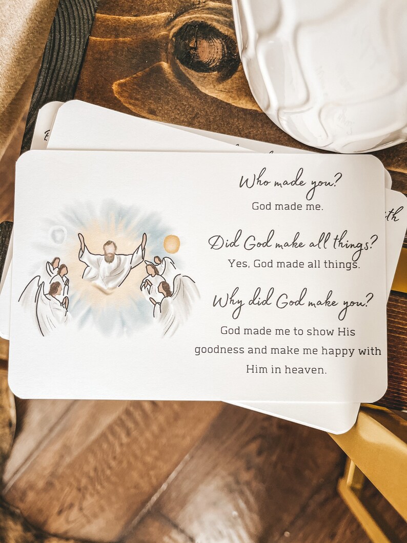 First Communion Prayer Cards Catechism Cards St Joseph Etsy