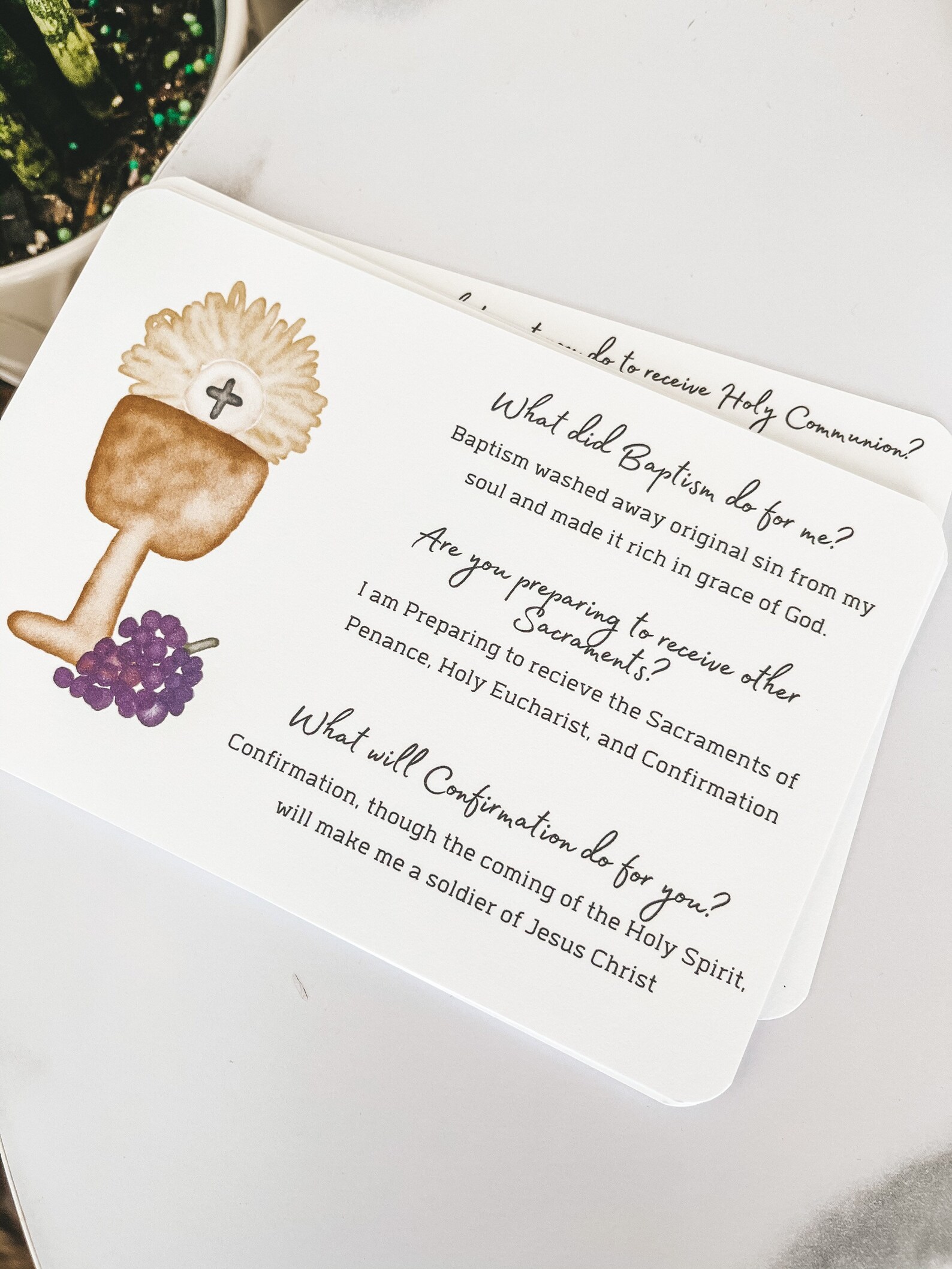 First Communion Prayer Cards Catechism Cards St Joseph Etsy