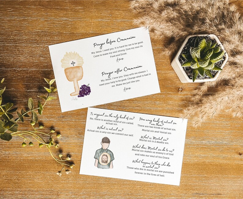 First Communion Bundle Set Latin Mass Catholic Prayer Cards | Etsy