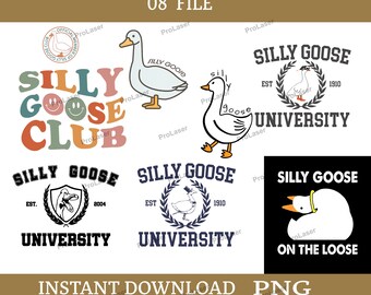 Silly Goose University bundle 8 png, Silly Goose png, Silly Goose png cut files, Goose funny png