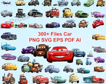 Cars Bundle, cars, Lightning McQueen, Cars clipart, For cars shirt or birthday, Lightning McQueen Silhouette,Cars Movie Png Svg Pdf Eps Ai