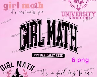 Girl Math Bundle 6 Png, Tiktok Trending Png, Shirt Mug Design Png, Cricut Friendly, Minimalist Funny Cute Png