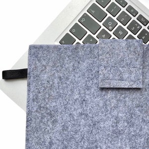 Funda de fieltro gris para portátil MacBook Pro 13, 16, MacBook Air 13, funda de fieltro, funda, funda, bolsa, diseño de sobre, funda protectora acolchada