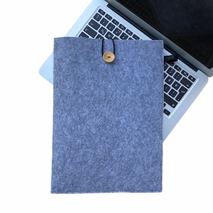 Funda de fieltro gris para portátil MacBook Pro 13, 16, MacBook Air 13, funda de fieltro, funda, funda, bolsa, diseño de sobre, funda protectora acolchada