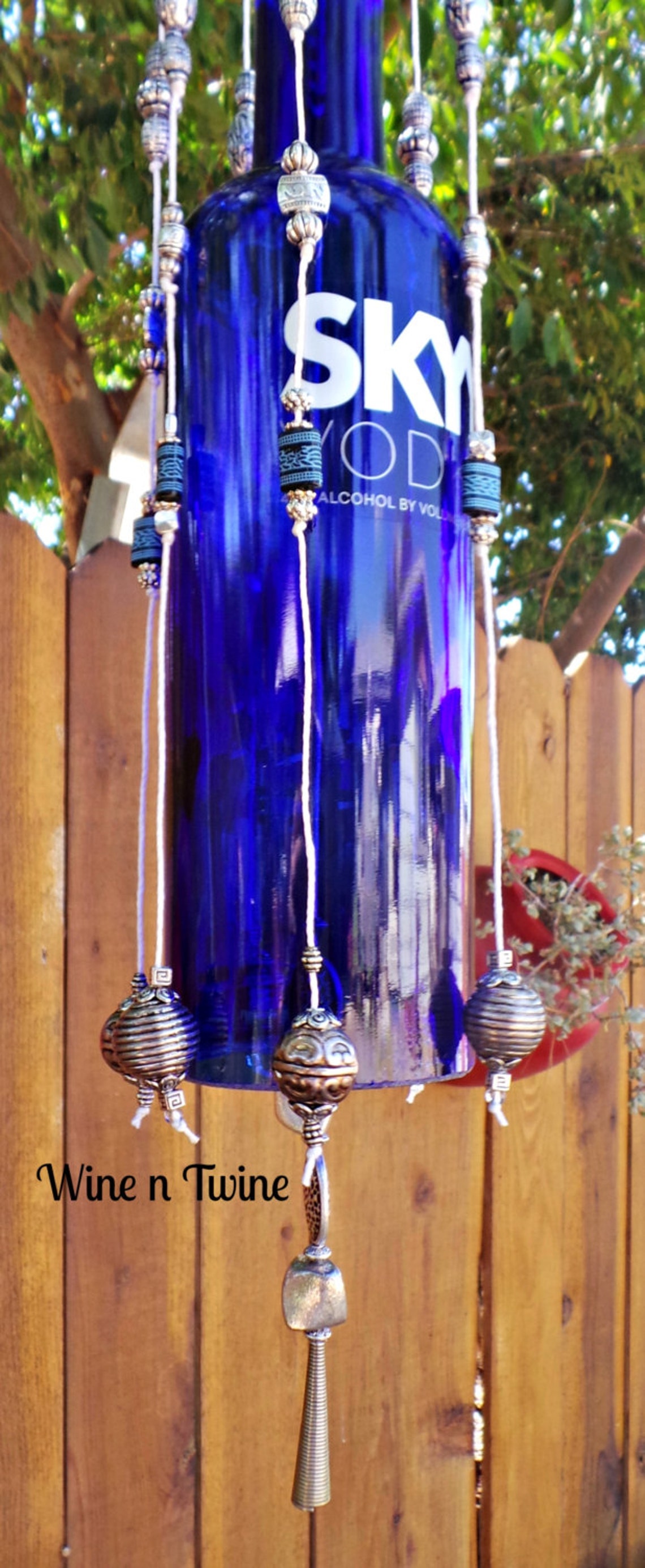 Recyclé Sky Vodka bouteille carillon Etsy