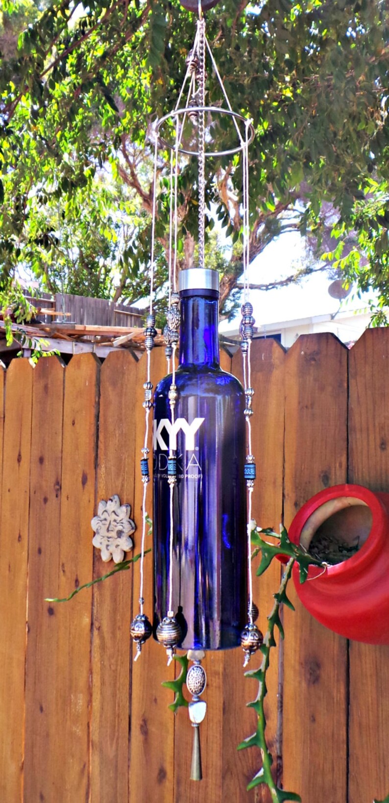 Recyclé Sky Vodka bouteille carillon Etsy
