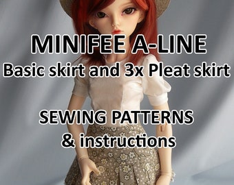 Minifee A-line Doll: skirt sewing pattern - PDF with instructions