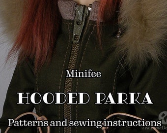 Minifee A-line Doll: Parka sewing pattern - PDF with instructions