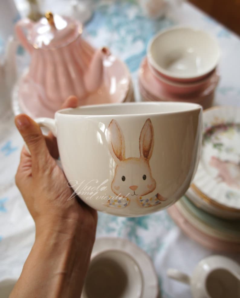 Maxi MUG Rabbit or Dog-illustrated cups teacups rabbit Maxi Bowl Sausage Dogs