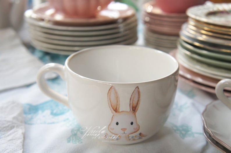 Maxi MUG Rabbit or Dog-illustrated cups teacups rabbit Maxi Bowl Sausage Dogs