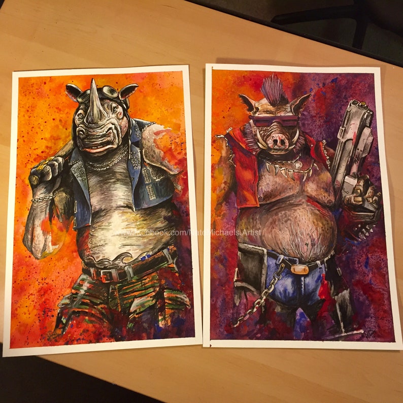 Two Painting Set Rocksteady and Bebop TMNT