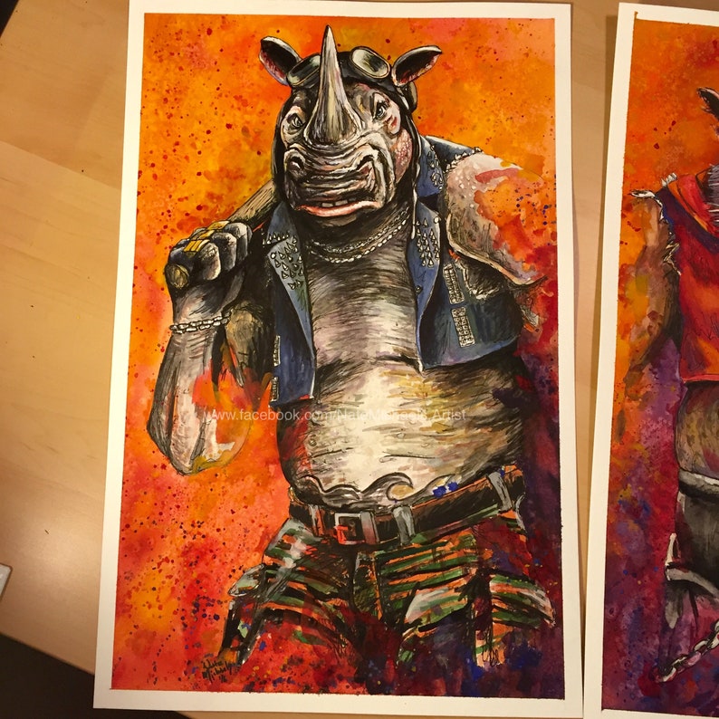Two Painting Set Rocksteady and Bebop TMNT