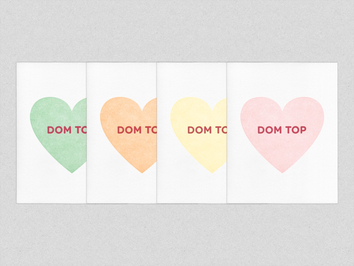 Valentine's Day "Dom Top" Gay Queer Letterpress Candy Heart ...