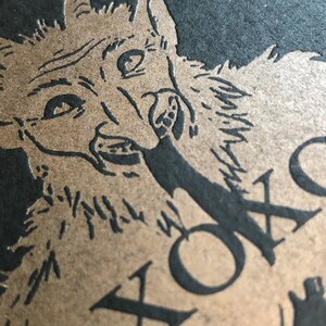 Krampus/ Demonic / Satanic XOXO Black Letterpress Christmas Card image 2