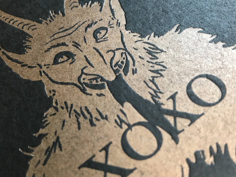 Krampus/ Demonic / Satanic XOXO Black Letterpress Christmas Card image 2