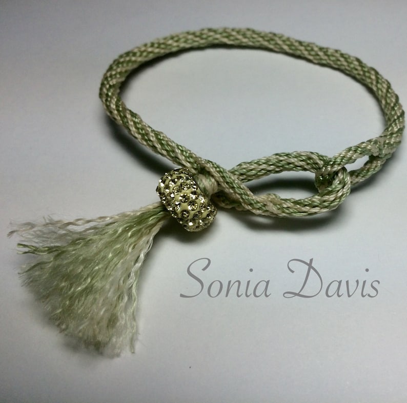 Combed Tassel Kumihimo Bracelet