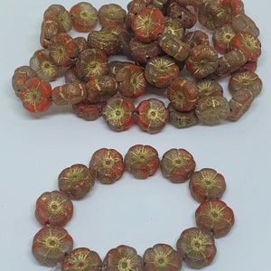 Hibiscus Czech glass floral beads