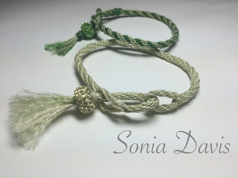 Combed Tassel Kumihimo Bracelet