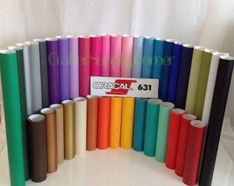 5 rolls Oracal 631 Matte adhesive vinyl, Five 12" x 5' rolls, your choice of colors!