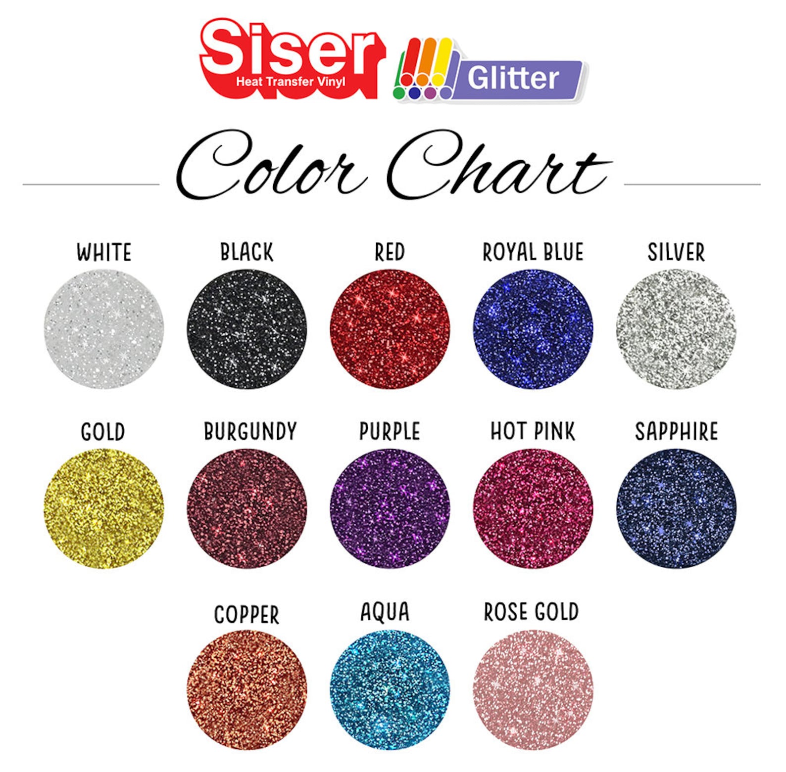 Siser Glitter 10 X 5 Ft Rolls Heat Transfer Etsy Canada