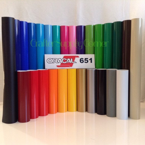 5 rolls Oracal 651 adhesive vinyl, you pick 5 colors 12" X 5 feet each/outdoor permanent vinyl/cricut silhouette cutting machine vinyl