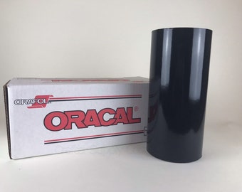 12" x 30' Oracal 651 Gloss Black (070) adhesive vinyl roll/Vinyl for hobby, craft and sign cutters/Cricut vinyl/Silhouette vinyl