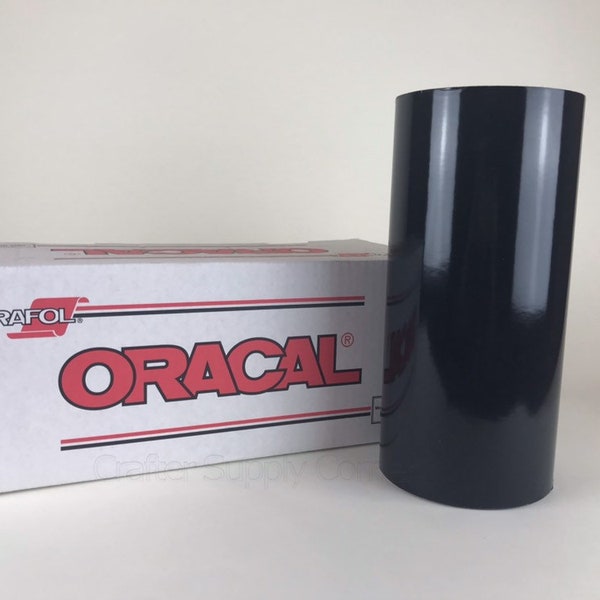 12" x 30' Oracal 651 Gloss Black (070) adhesive vinyl roll/Vinyl for hobby, craft and sign cutters/Cricut vinyl/Silhouette vinyl