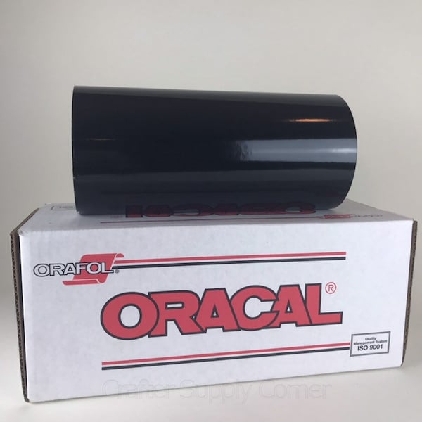 12" x 10' Oracal 651 Gloss Black (070) adhesive vinyl/vinyl for hobby, craft and sign cutters/Cricut vinyl/Silhouette vinyl/10 ft vinyl roll