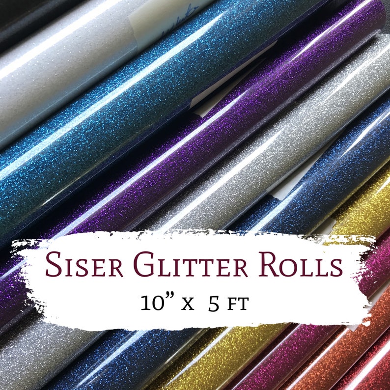 Siser Glitter HTV 5 ft rolls Siser iron on glitter vinyl Etsy