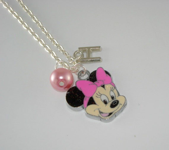 Items similar to Minnie Mouse personalized childrens necklace, minnie