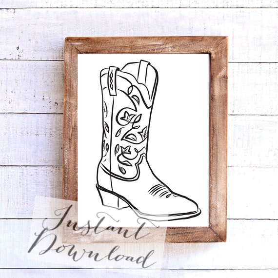 Cowboy Boot Print Cowboy Boot Western Printable Vintage | Etsy