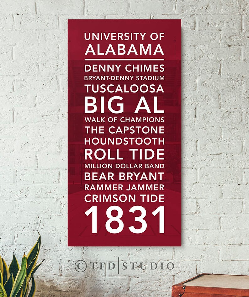 Alabama Football Typography Print