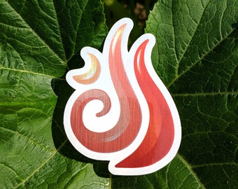 Elemental Stickers : Fire Element. Brushed Alloy & Vinyl Sticker