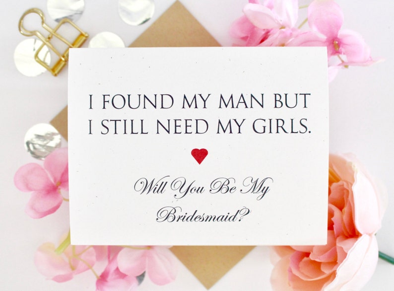 Maid Rustic Chic Matron of Honor Modern Proposal I found my man but I still need my girls MOH Will you Be My Matron of Honor Card