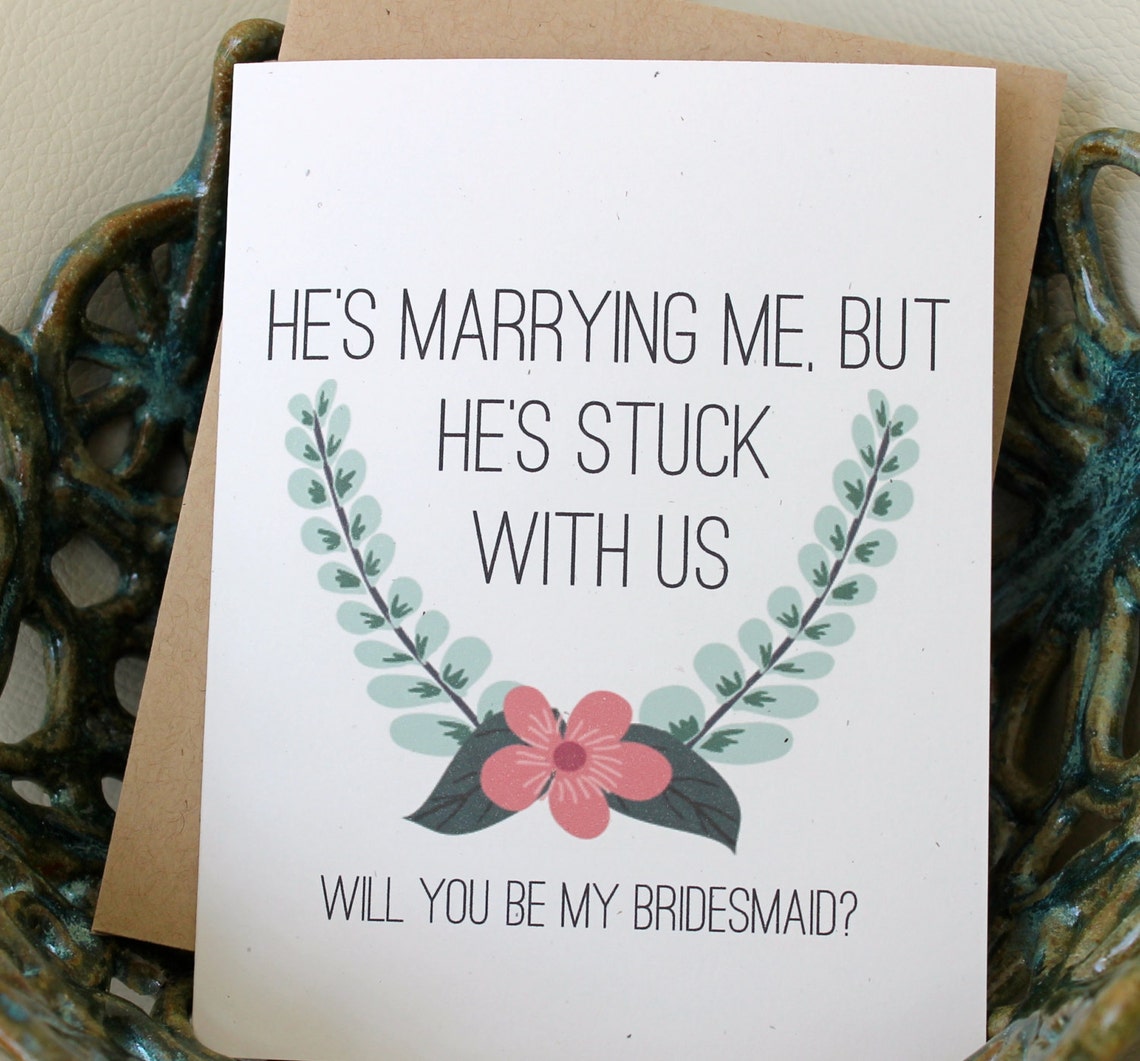 Will You Be My Bridesmaid Card Bridesmaid Funny Bridesmaid Etsy