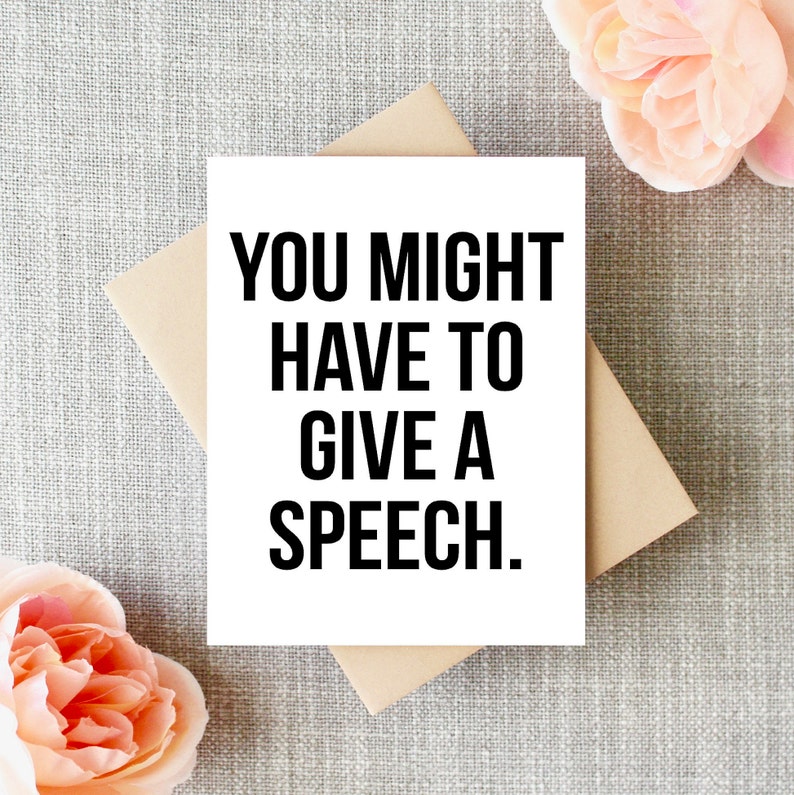 You Might Have to Give a Speech Maid of Honor Card Matron of Etsy