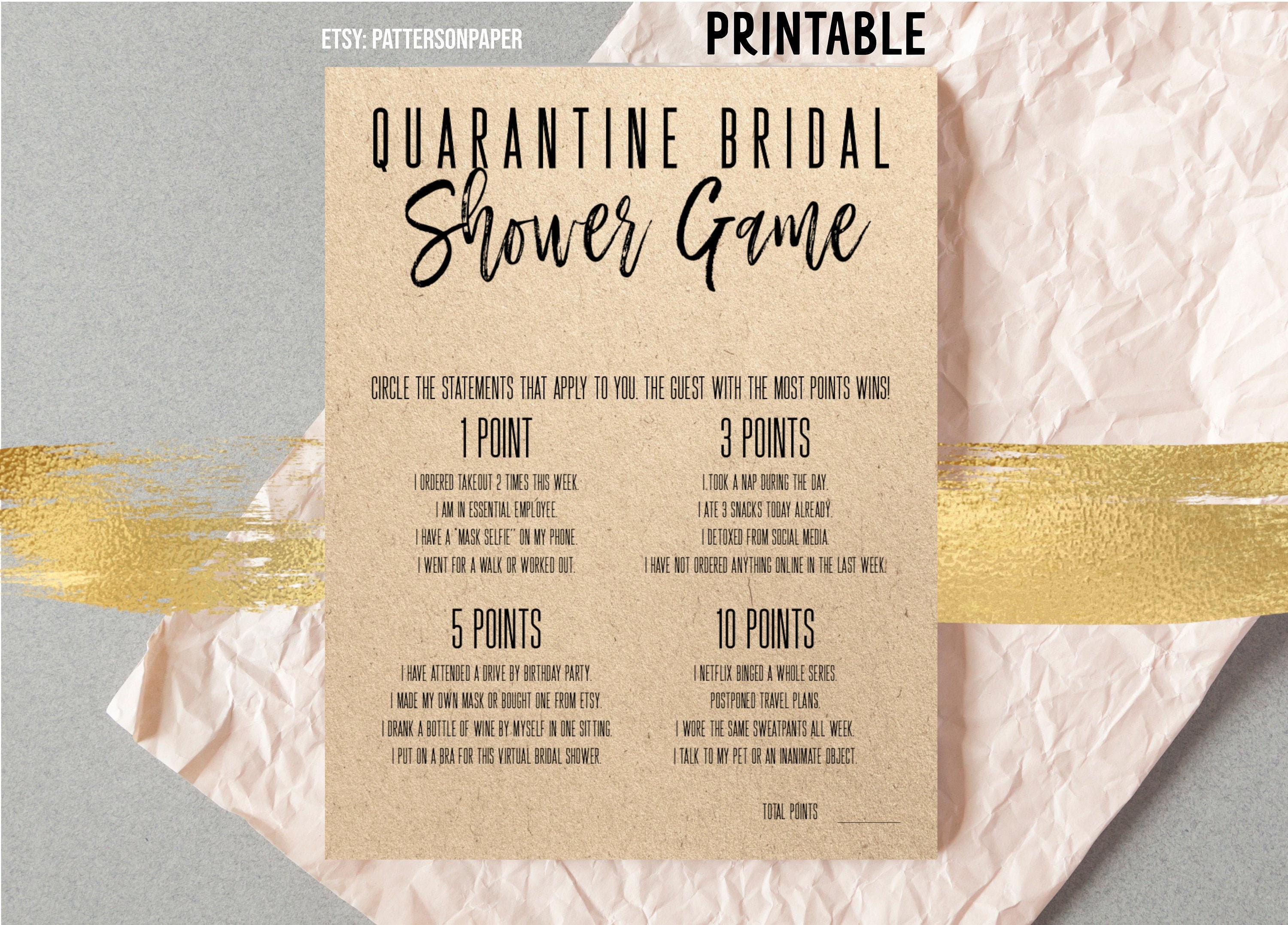 Quarantine Bridal Shower Game Bridal Shower Printable Bridal Etsy